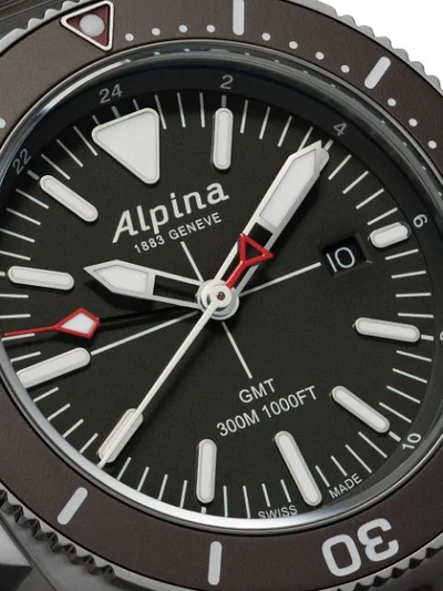 Shop Alpina 'seastrong Diver Gmt' Taucheruhr, 44mm In Black