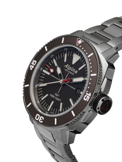 Shop Alpina 'seastrong Diver Gmt' Taucheruhr, 44mm In Black