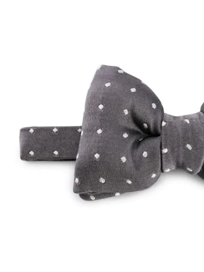 Shop Tom Ford Polka Dot Print Bow Tie In Grey