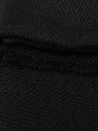 Shop Altea Chevron Knit Textured Scarf In Black