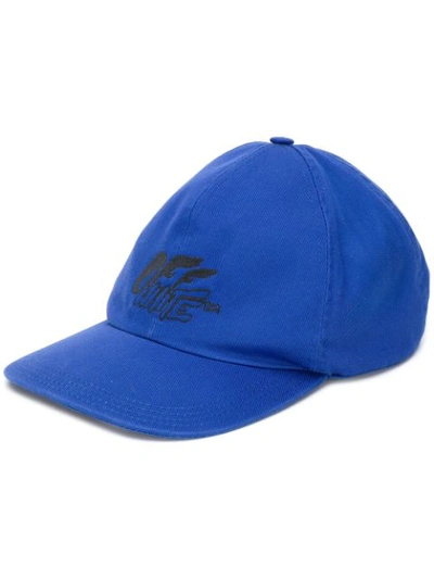 Shop Off-white Logo Embroidered Baseball Cap In Blue