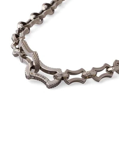 Shop Prada Chain Necklace In Silver