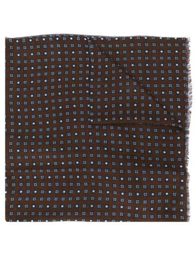 Shop Altea Geometric-print Scarf In Brown