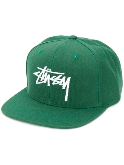 Shop Stussy Embroidered Baseball Cap In Green