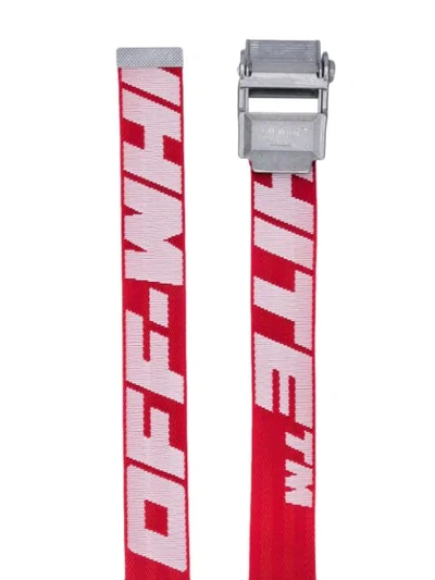 Shop Off-white Industrial Logo Print Belt - Red