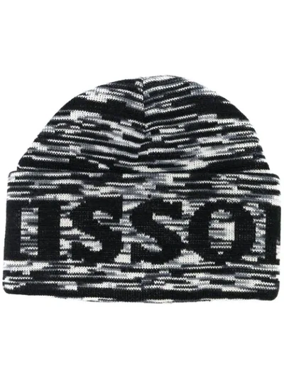 Shop Missoni Intarsia Knit Beanie In 0001 Black White