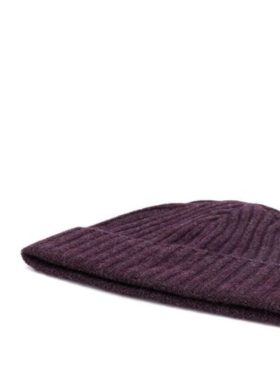Shop N•peal Chunky Ribbed Hat In Midnight Purple