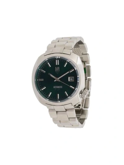 Shop March La.b Am1 Automatic Forest 40mm In Silver