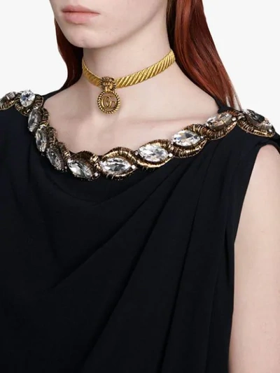 Shop Gucci Lion Head Choker In Gold