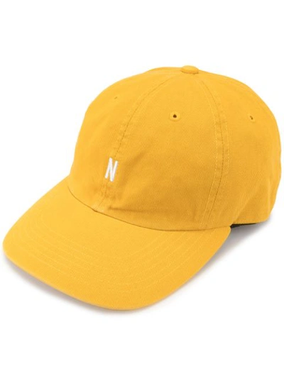 Shop Norse Projects Twill Sports Logo Cap In Yellow