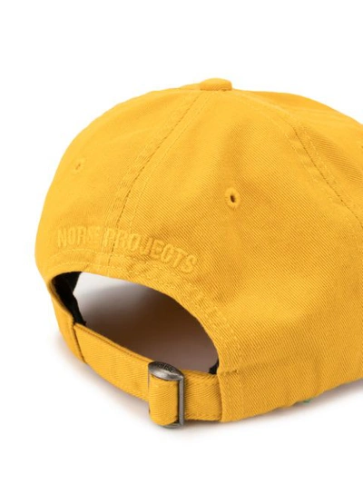 Shop Norse Projects Twill Sports Logo Cap In Yellow