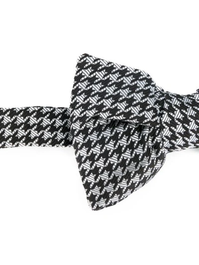 Shop Tom Ford Houndstooth Pattern Bow In Black