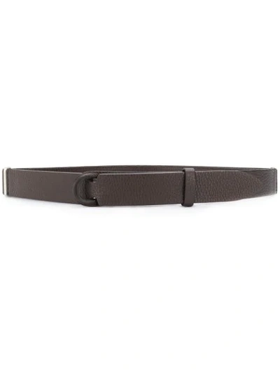 Shop Orciani Nobuckle Textured Belt In Brown