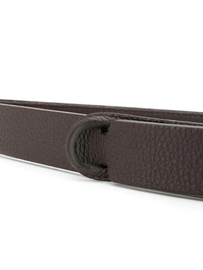 Shop Orciani Nobuckle Textured Belt In Brown