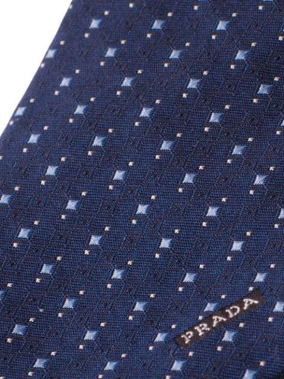 Shop Prada Silk Tie In Blue