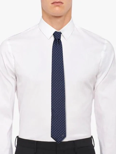 Shop Prada Silk Tie In Blue