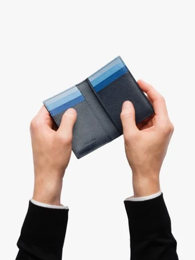 Shop Prada Saffiano Leather Card Holder In Blue