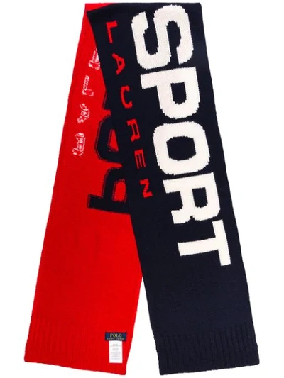 Shop Polo Ralph Lauren Logo Scarf In Red