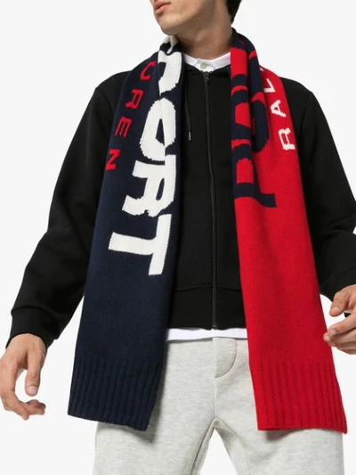 Shop Polo Ralph Lauren Logo Scarf In Red