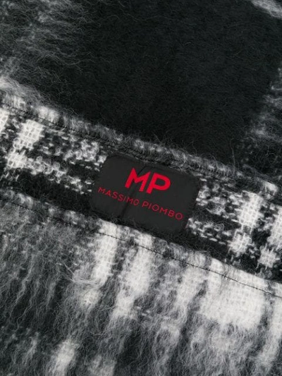Shop Mp Massimo Piombo Check Print Scarf In Black
