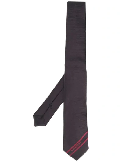 Shop Givenchy Jacquard Logo Tie In Black