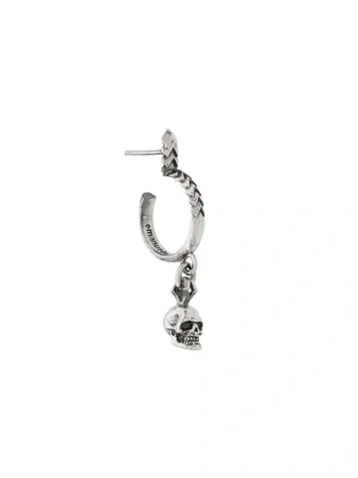 EMANUELE BICOCCHI SKULL DROP EARRINGS - 银色