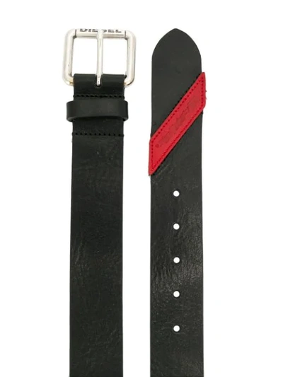 Shop Diesel B-line Fluo Belt In Black