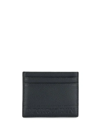 Shop Emporio Armani Embossed Card Holder In Blue
