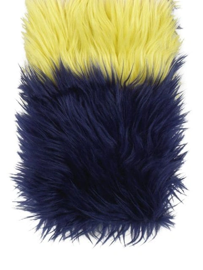 Shop Gucci Faux Fur Scarf In 9888 Blue/multi