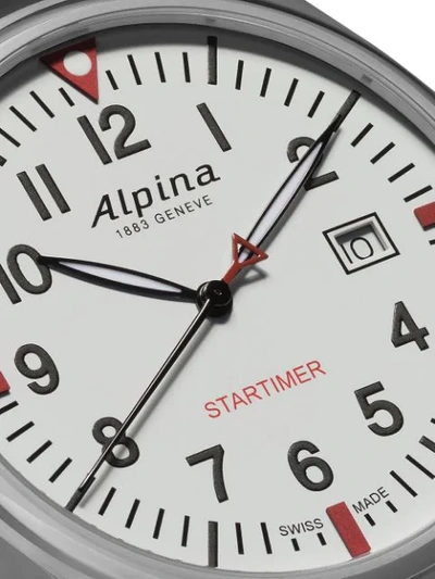 Shop Alpina Startimer Pilot Quartz Gmt 42mm In White