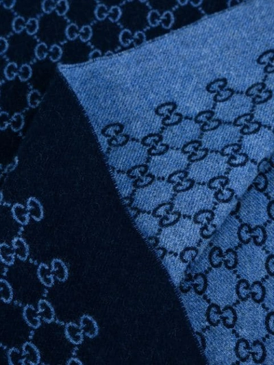 Shop Gucci Gg Supreme Pattern Scarf In Blue