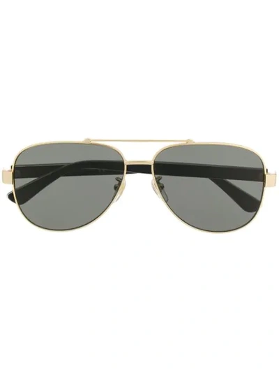 Shop Gucci Eyewear Aviator Frame Sunglasses - Gold