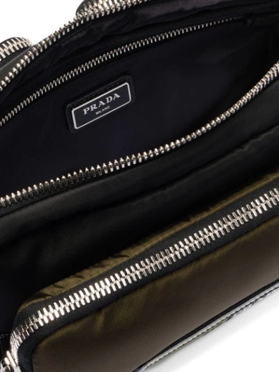 Shop Prada Two-tone Technical Fabric Pouch In Black