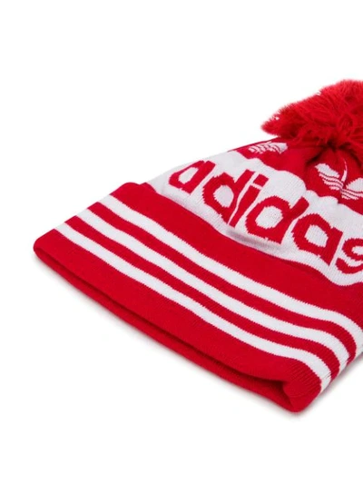 Shop Adidas Originals Pom-pom Logo Hat In Red