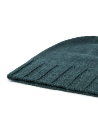 Shop Drumohr Cashmere Knitted Beanie Hat In 497 Green