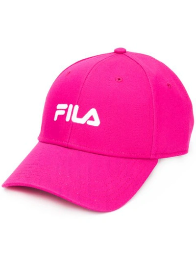 Shop Fila Logo Embroidery Baseball Cap In Pink