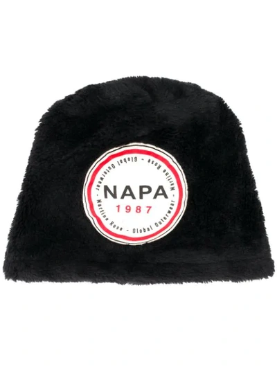 Shop Napa By Martine Rose Logo Patch Beanie In Black