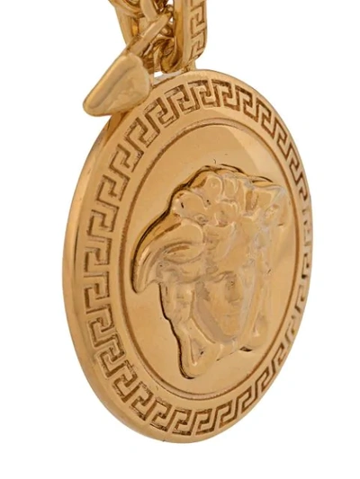 Shop Versace Medusa Pendant Short Necklace In Gold