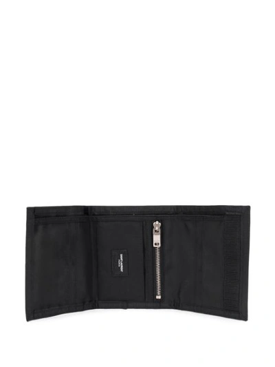 Shop Saint Laurent Palm-tree Monogram Wallet In Black