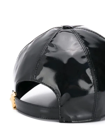 Shop Versace Logo Tab Baseball Cap In Black