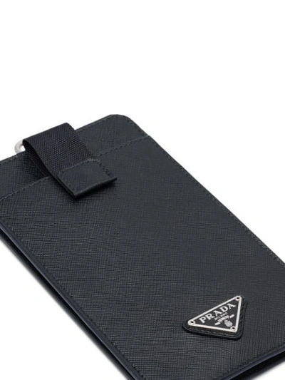 Shop Prada Saffiano Leather Phone Case In Black