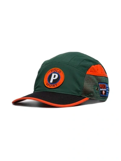 Shop Polo Ralph Lauren Logo Embroidered Baseball Cap In Green