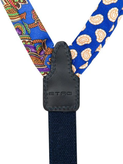 Shop Etro Seiden-hosenträger Mit Mustermix - Blau In Blue