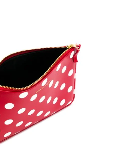 Comme Des Garçons Polka Dot Print Wallet In Red