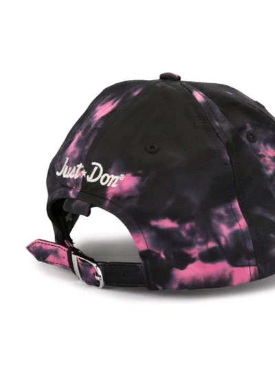 Shop Just Don Dyed Baseball Cap In Black ,purple