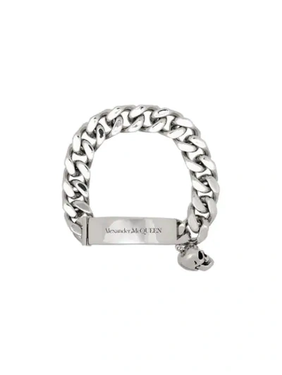 Shop Alexander Mcqueen Skull Charm Bracelet - Silver