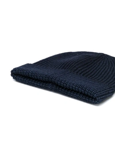 Shop Altea Ribbed Knit Beanie In Blue