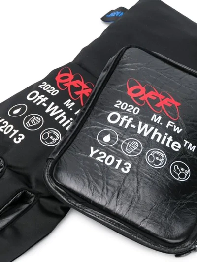 Shop Off-white Logo Print Padded Gloves In Black