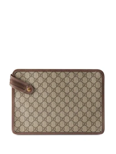 Shop Gucci Ophidia Gg Pouch In Neutrals