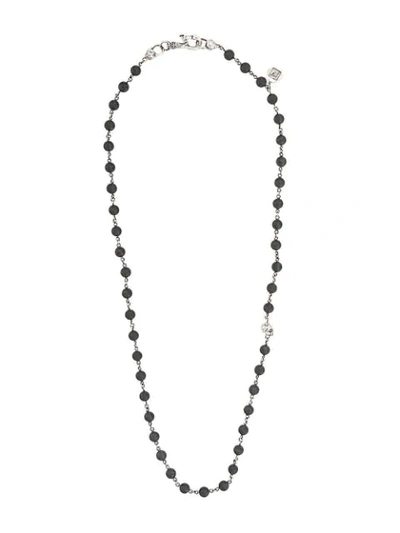 Shop John Varvatos Skull Bead Necklace In Black
